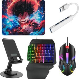 Kit Mobilador Gamer Com Teclado One Hand Rgb + Mouse Óptico 1600dpi + Pad Speed Estampado