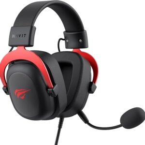 Headphone Fone de Ouvido Havit H2002d Black Red, Gamer, com Microfone Destacável